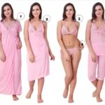 Special Women Nighty with Robe (Pink) Freely